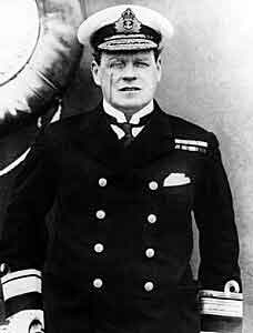 Rear Admiral Rosslyn Wemyss in command of the Royal Navy ships supporting the British landings at Cape Helles Gallipoli on 25th April 1915