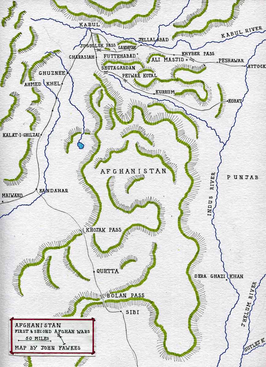 Map of Afghanistan by John Fawkes