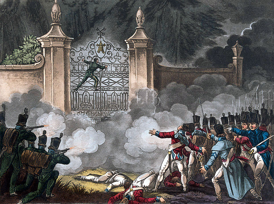 Storming the Bishop's Palace during the Storming of Badajoz on 6th April 1812 in the Peninsular War