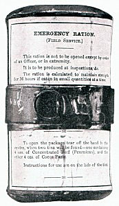 British emergency ration pack used in the Boer War
