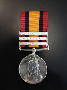 Queen’s South Africa Medal with clasps for ‘Natal’ ‘Belmont’ and ‘Modder River’ in the Boer War