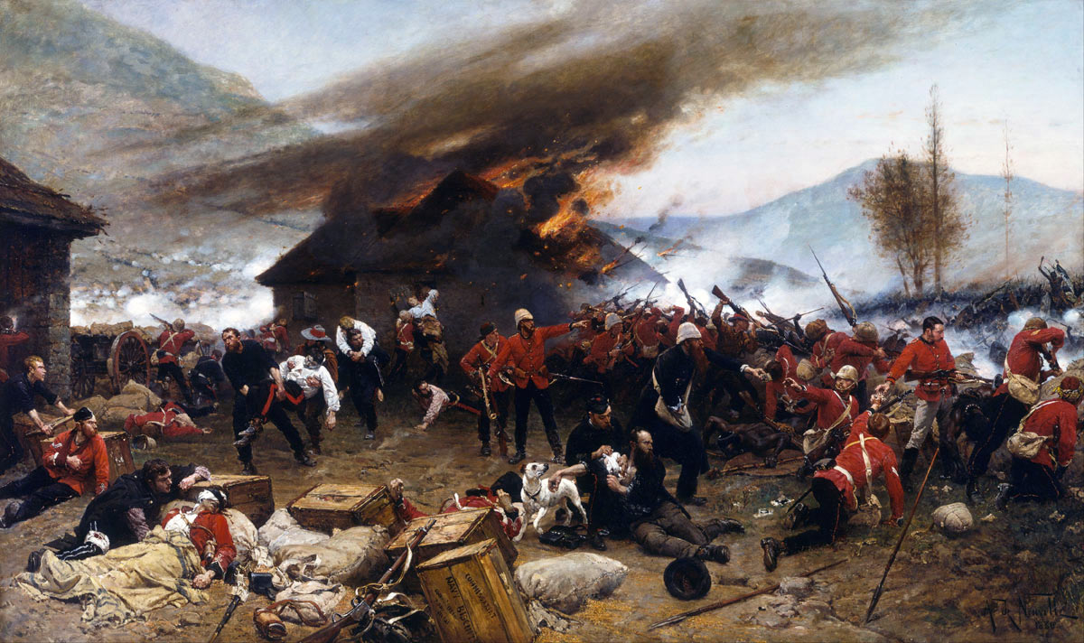 Defence of Rorke's Drift on 22nd January 1879 in the Zulu War: picture by Alphonse de Neuville