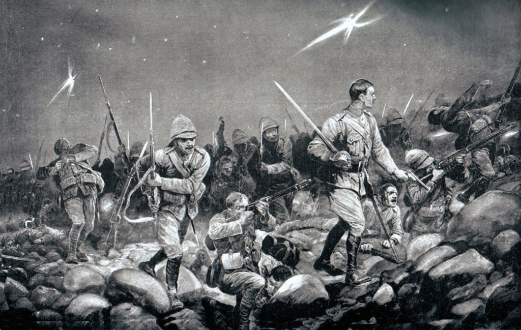 Night Sortie: Siege of Mafeking 14th October 1899 to 16th May 1900 in the Great Boer War: picture by Richard Caton Woodville