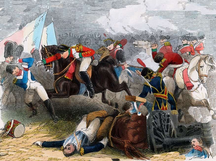 5th Dragoon Guards at the Battle of Salamanca on 22nd July 1812 during the Peninsular War, also known as the Battle of Los Arapiles or Les Arapiles