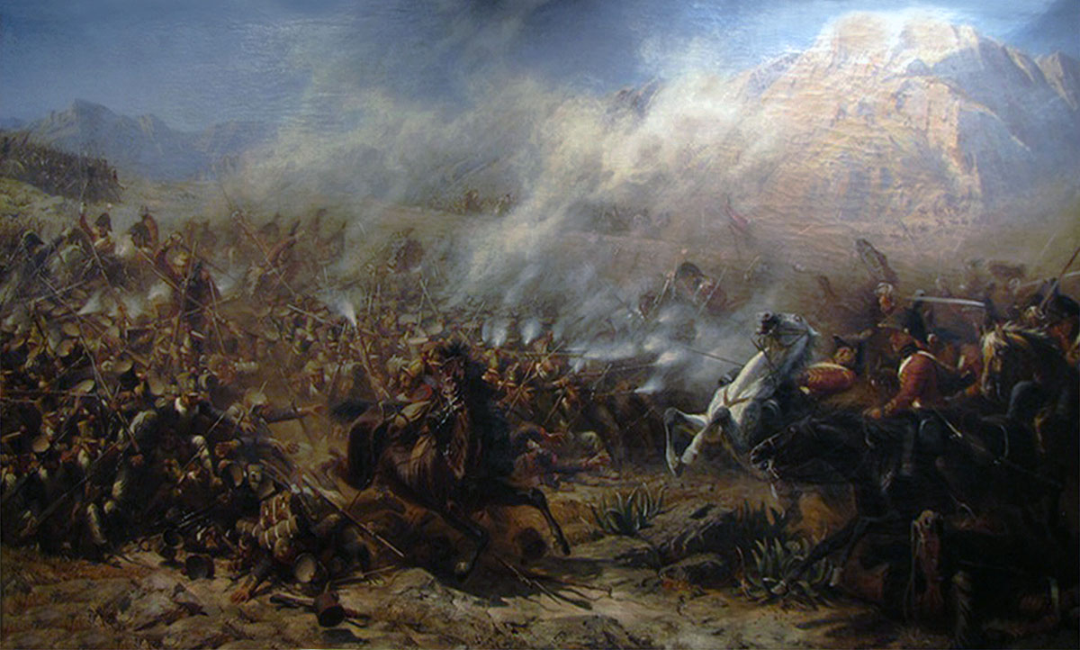 Charge of the King's German Legion Dragoons at the Battle of Garcia Hernandez on 23rd July 1812 in the Peninsular War: picture by Adolph Northen