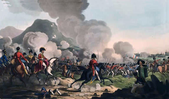Wellington accompanying the Fifth Division in its attack on Maucune's Division at the Battle of Salamanca on 22nd July 1812 during the Peninsular War