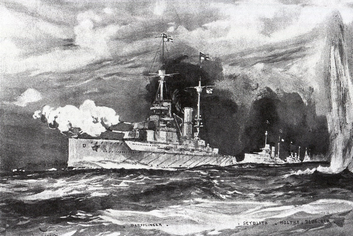 The German Squadron advancing at the Battle of Dogger Bank on 24th January 1915 in the First World War