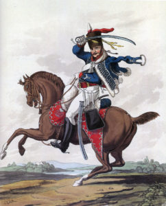 Soldier of the 10th Prince of Wales's Own Royal Hussars: Battle of Morales de Toro on 2nd June 1813: picture by Hamilton Smith