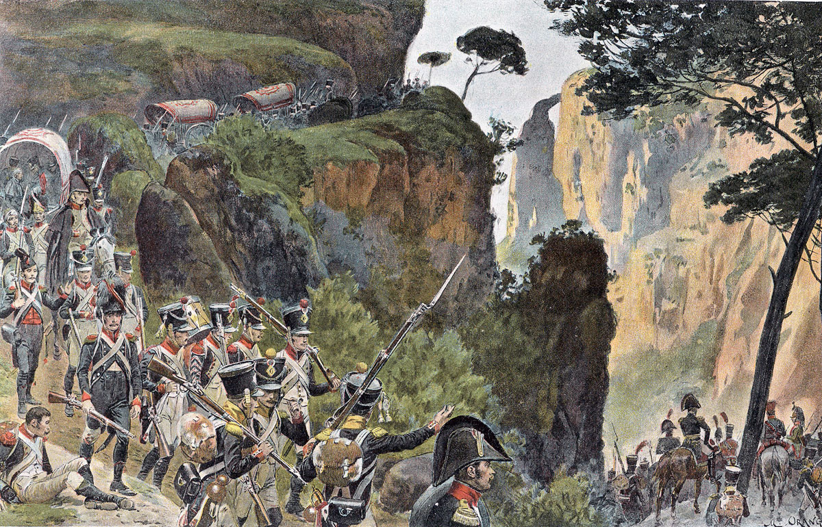 French troops in the Spanish mountains: Battle of San Millan and Osma on 18th June 1813 in the Peninsular War