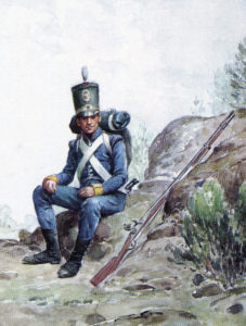 Portuguese infantry soldier: Battle of Vitoria on 21st June 1813 during the Peninsular War