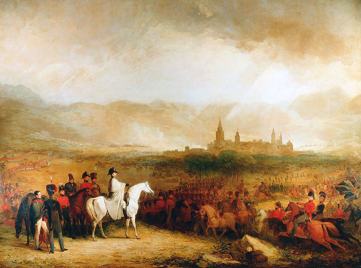 Lord Wellington at the Battle of Vitoria on 21st June 1813 during the Peninsular War: picture by George Jones