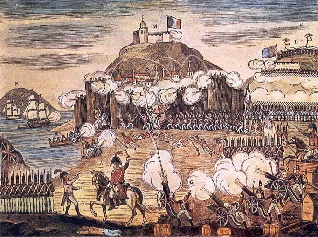 Contemporary cartoon of the Storming of San Sebastian between 11th July and 9th September 1813 in the Peninsular War