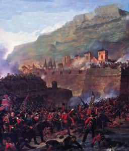 Storming of San Sebastian, between 11th July and 9th September 1813 in the Peninsular War: picture by Denis Dighton