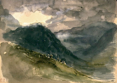 Pyrenees Mountains by Delacroix: Battle of the Pyrenees fought between 25th July and 2nd August 1813 in the western Pyrenees Mountains, during the Peninsular War