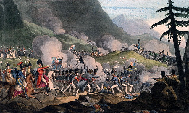 Battle of the Pyrenees fought between 25th July and 2nd August 1813 in the western Pyrenees Mountains, during the Peninsular War