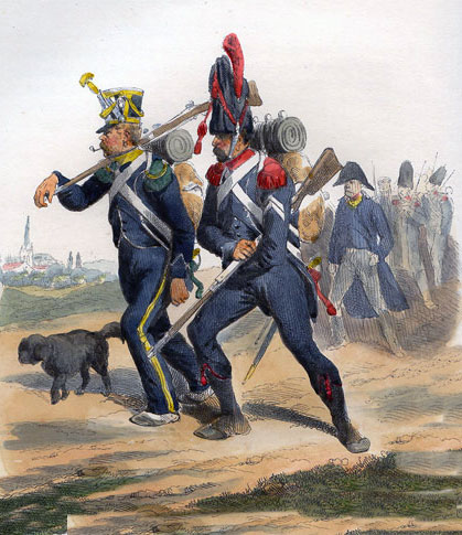 Voltigeur and Carabinier of French Light Infantry: Battle of San Marcial 31st August-1st September 1813 in the Peninsular War: picture by Belange