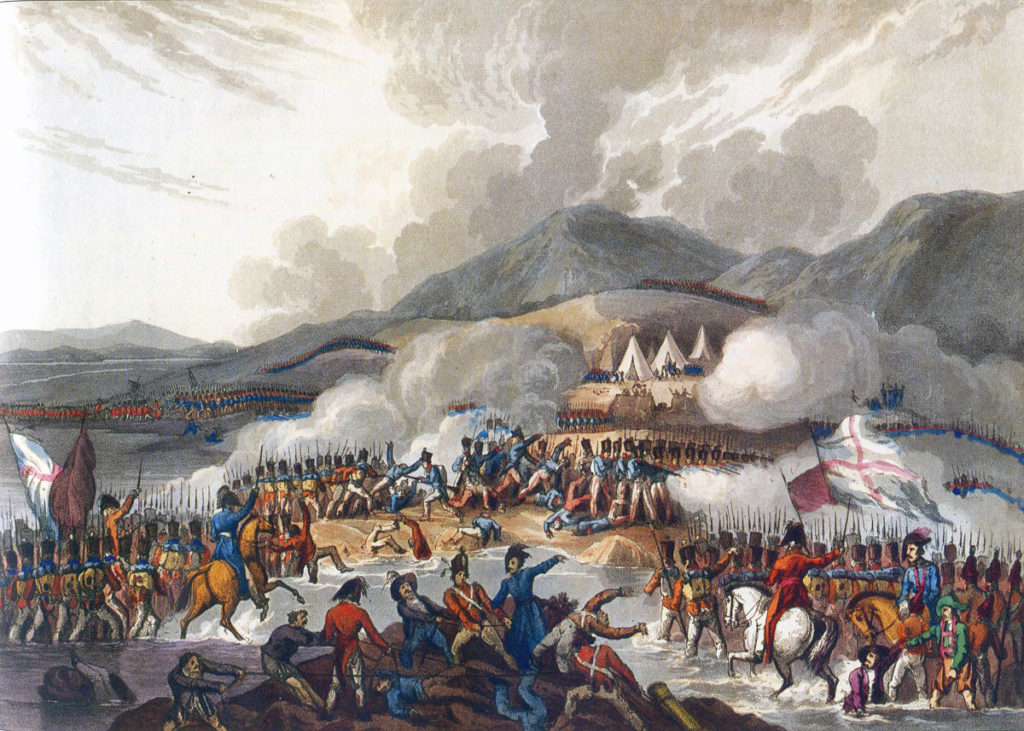 Battle of the Bidassoa on 7th October 1813 during the Peninsular War: picture by J.J. Jenkins