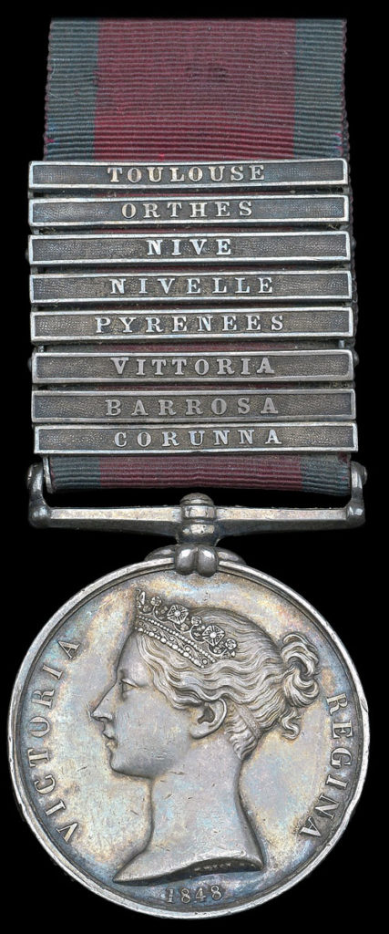 General Service Medal with clasp for the Battle of the Nivelle on 10th November 1813 during the Peninsular War