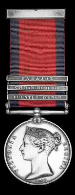 Military General Service Medal 1848 with the clasp for the Battle of Fuentes de Oñoro 3rd to 5th May 1811 in the Peninsular War