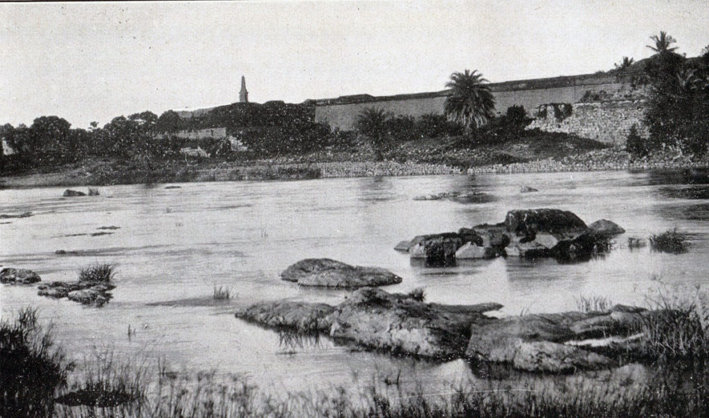 The Breach from the south bank of the River Cavary during the Storming of Seringapatam on 4th May 1799 in the Fourth Mysore War