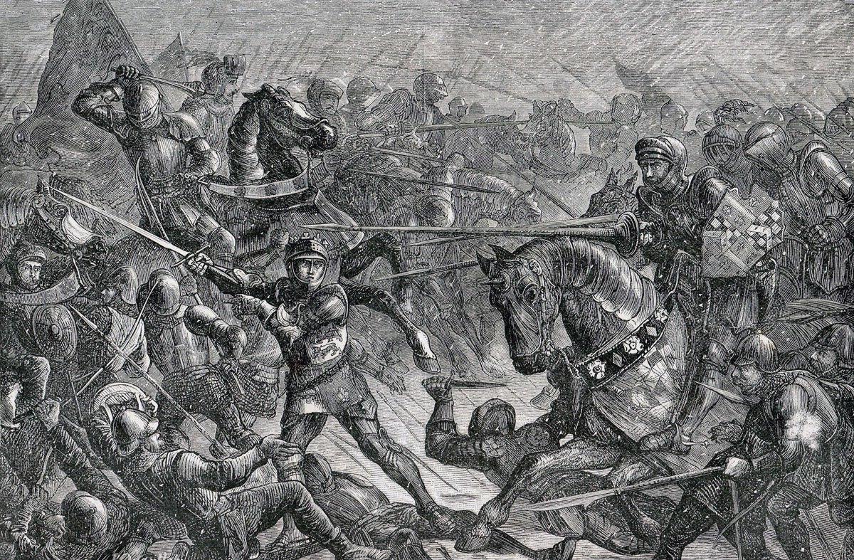 Battle of Bosworth Field on 22nd August 1485 in the Wars of the Roses