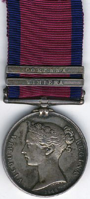 Military General Service Medal 1848 with clasp for 'Vimiera': Battle of Vimeiro on 21st August 1808 in the Peninsular War