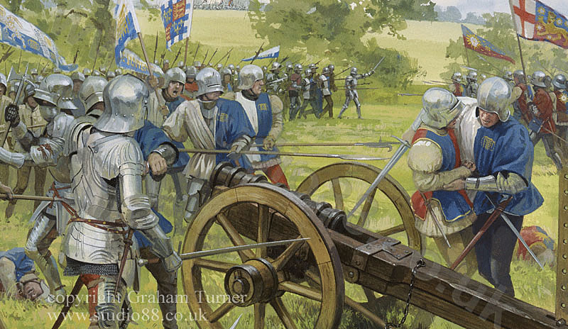 Battle of Tewkesbury on 4th May 1471 in the Wars of the Roses: picture by Graham Turner