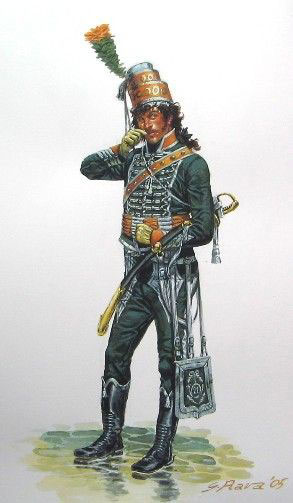 Officer of the French 21st Chasseurs à Cheval: Battle of Toulouse on 10th April 1814 in the Peninsular War