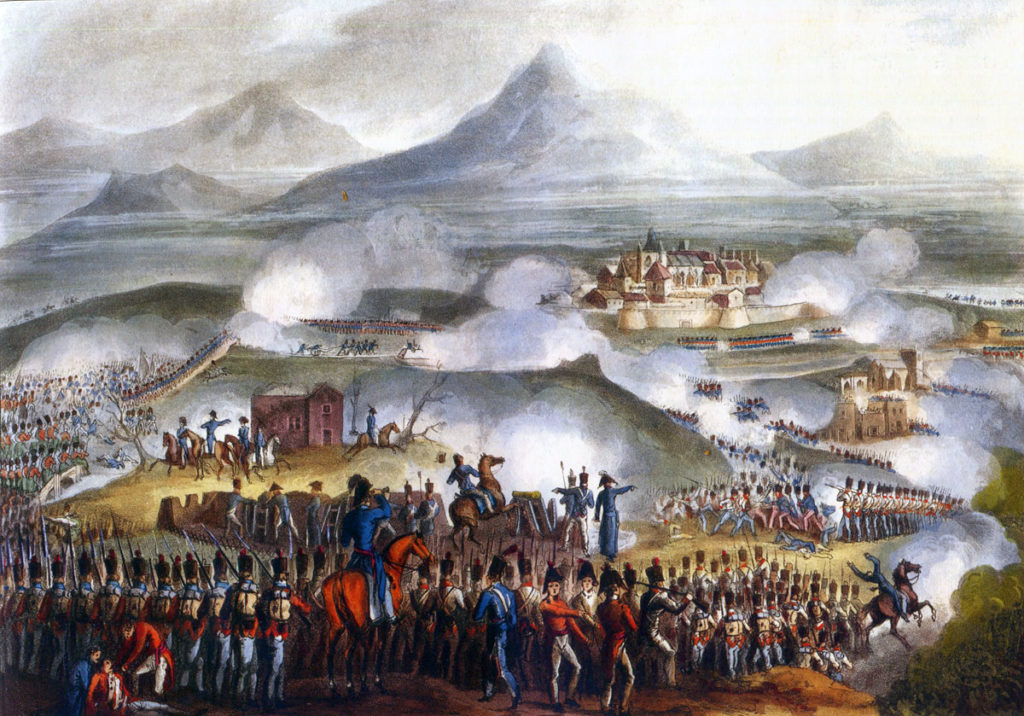 Battle of Toulouse on 10th April 1814 in the Peninsular War: picture by J.J. Jenkins