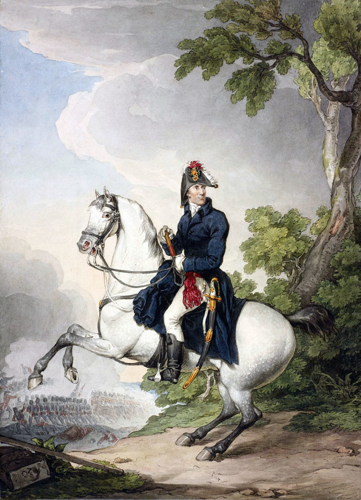 The Duke of Wellington: Battle of Toulouse on 10th April 1814 in the Peninsular War: picture by Denis Dighton