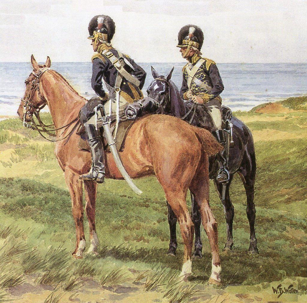 British 20th Light Dragoons: Battle of Vimeiro on 21st August 1808 in the Peninsular War: picture by Williams Barnes Wollen