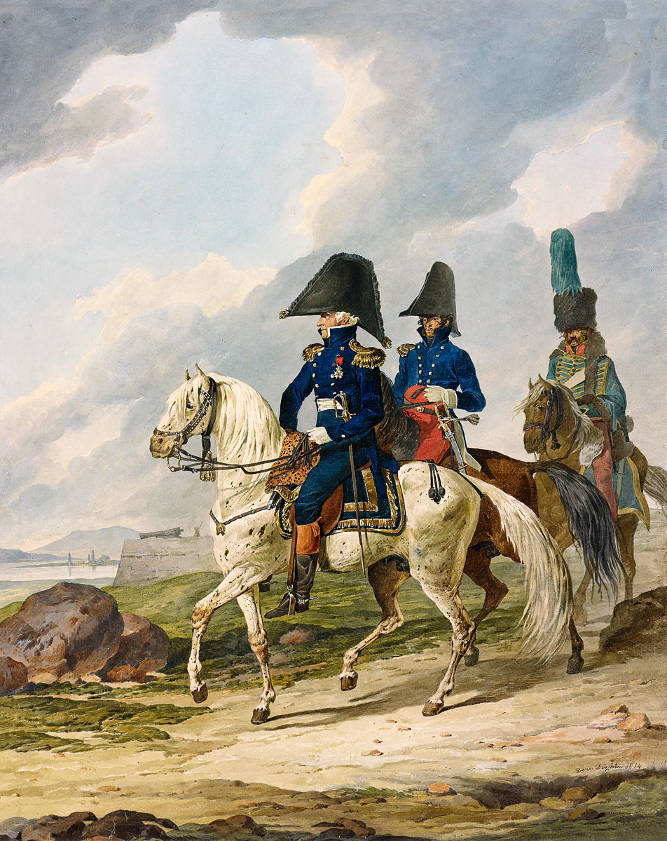 General Pierre Thouvenot, French Governor of Bayonne at the Sortie from Bayonne on 14th April 1814 in the Peninsular War: picture by Denis Dighton
