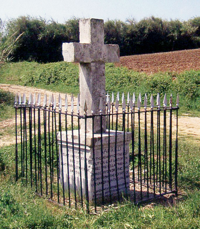 Memorial to Lieutenant Colonel Lake on the field of the Battle of Roliça on 17th August 1808 in the Peninsular War