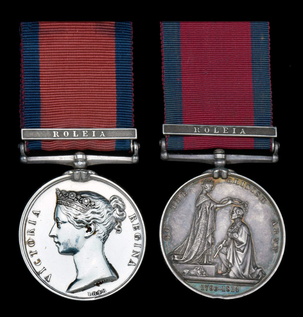 Military General Service Medal with clasp for the Battle of Roliça on 17th August 1808 in the Peninsular War