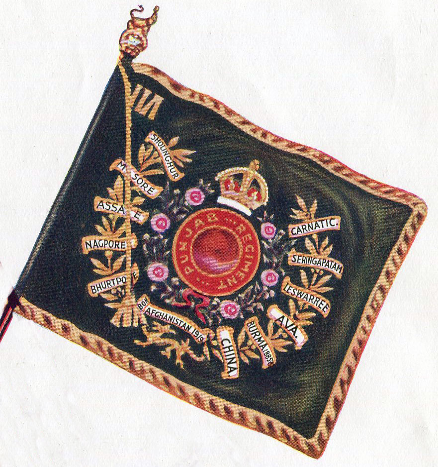Regimental Colour of 2nd/1st Punjabis in 1930 showing 'Seringapatam' as a battle honour