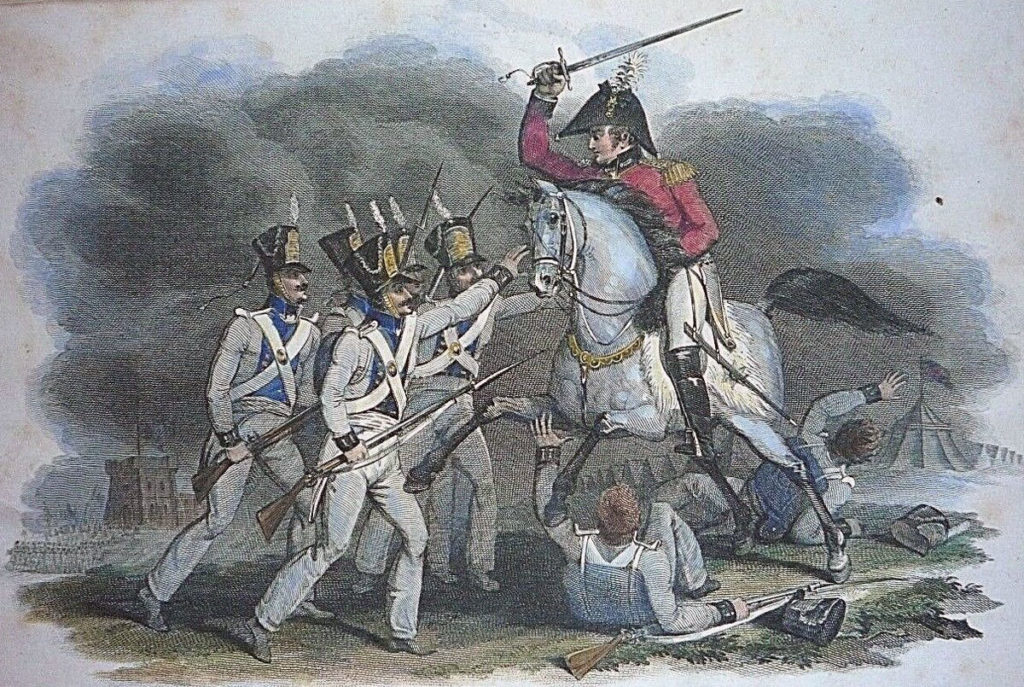 Capture of Sir John Hope during the Sortie from Bayonne on 14th April 1814 in the Peninsular War