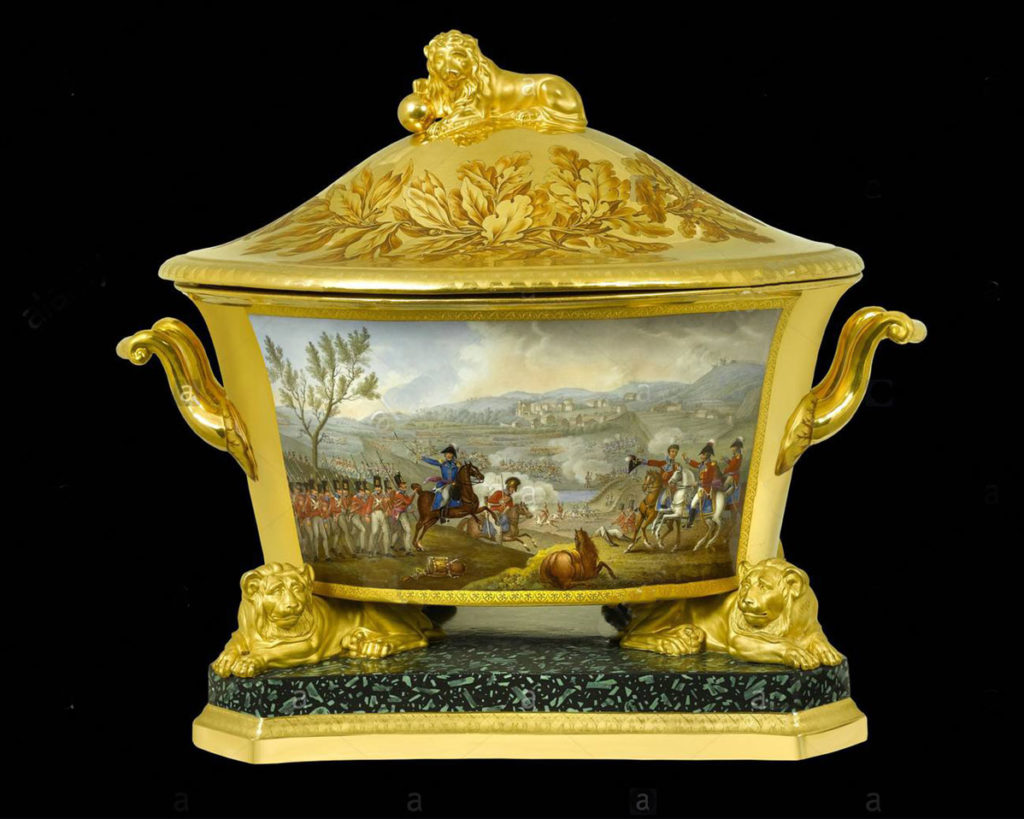 Soup Tureen presented to the Duke of Wellington by the King of Prussia portraying the Battle of Vimeiro on 21st August 1808 in the Peninsular War