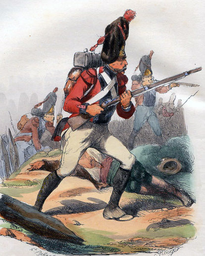 Swiss soldier in the French Army: Battle of Roliça on 17th August 1808 in the Peninsular War: picture by Belangé