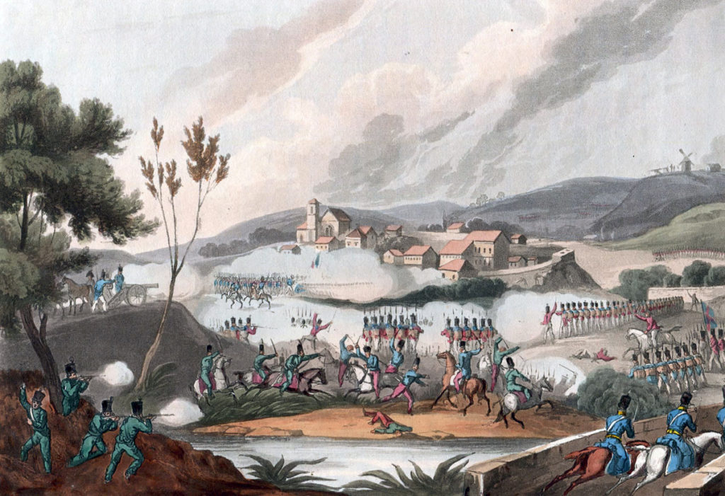 Battle of Vimeiro on 21st August 1808 in the Peninsular War: picture by William Heath