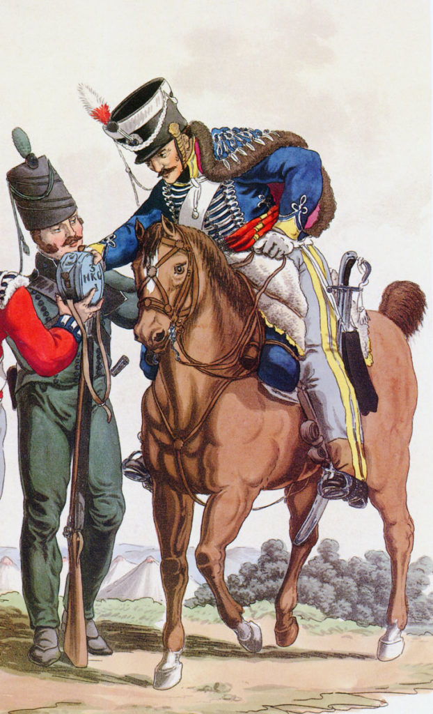 3rd King's German Legion Hussars: Battle of Benevente on 29th December 1808 in the Peninsular War: picture by Charles Hamilton Smith