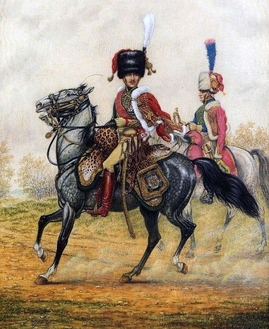 General Lefebvre-Desnouettes in uniform of the Chasseurs à Cheval of the Imperial Guard: Battle of Benevente on 29th December 1808 in the Peninsular War