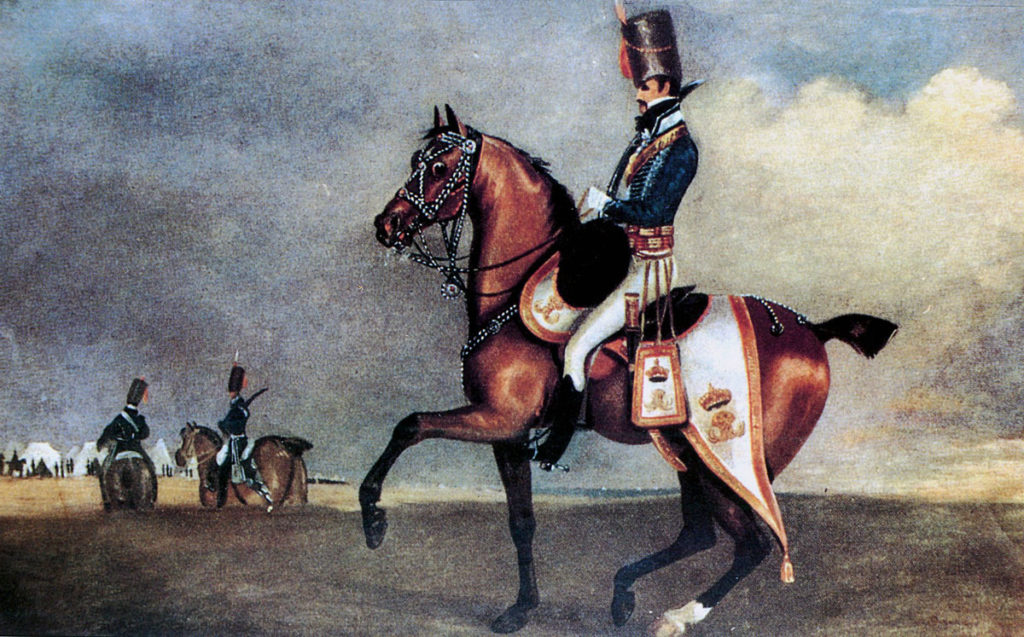 Major General Lord Henry Paget in uniform of the 7th Hussars: Battle of Sahagun on 21st December 1808 in the Peninsular War