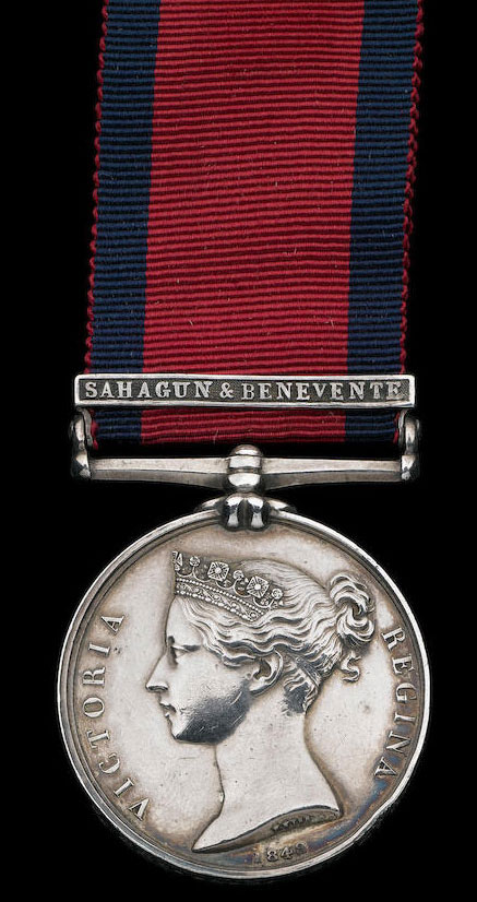 Military General Service Medal with clasp for Battles of Sahagun and Benevente, December 1808 in the Peninsular War