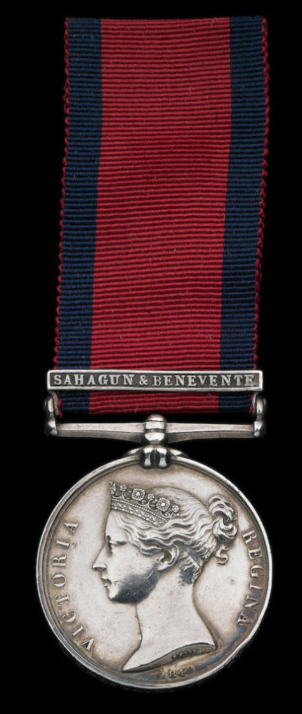 Military General Service Medal with clasp for Battles of Sahagun and Benevente, December 1808 in the Peninsular War