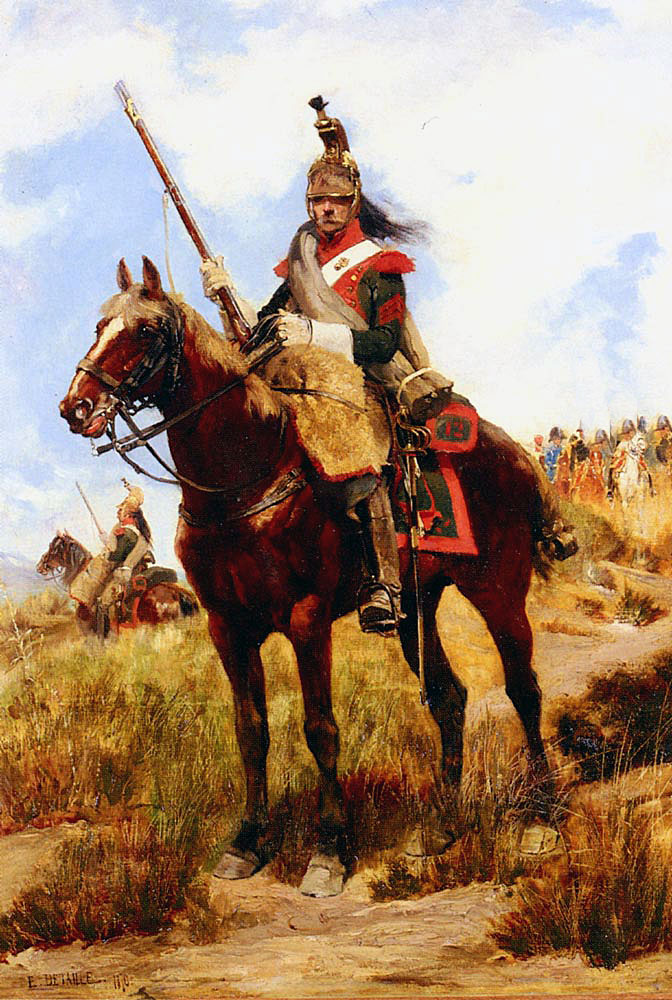 French Dragoon: Battle of Usagre on 25th May 1811 in the Peninsular War: picture by Édouard Detaille