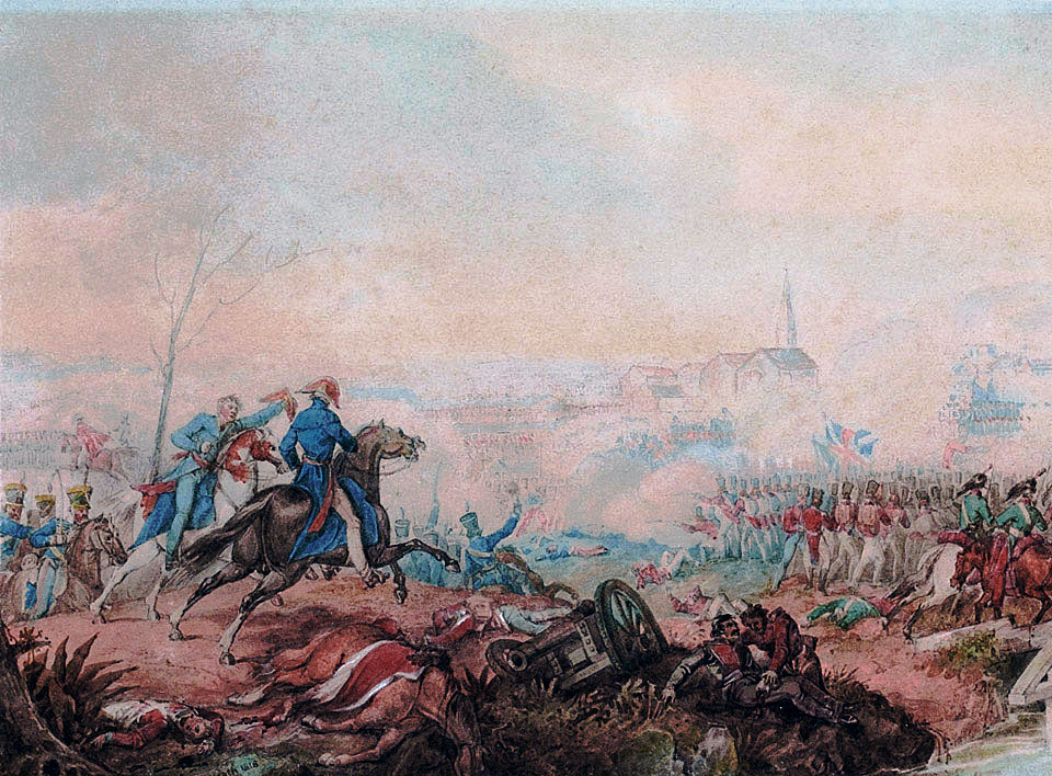Battle of Vimeiro on 21st August 1808 in the Peninsular War: picture by William Heath