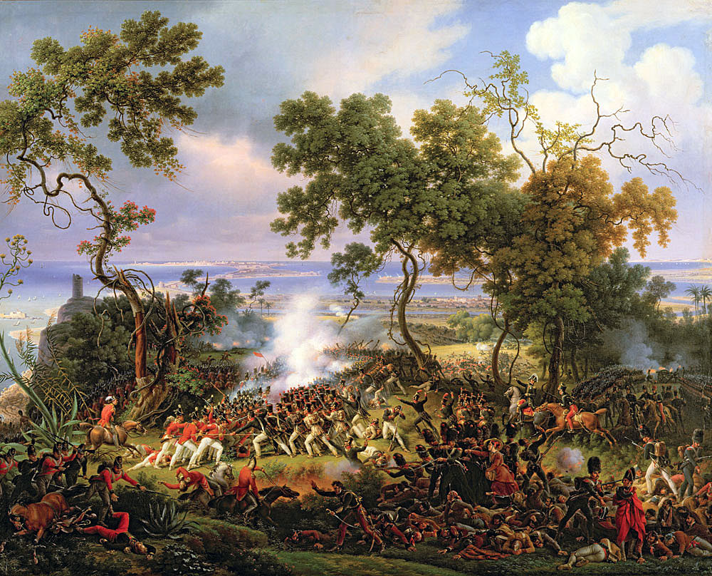 Battle of Barossa or Chiclana fought on 5th March 1811 in the Peninsular War: picture by Baron Lejeune