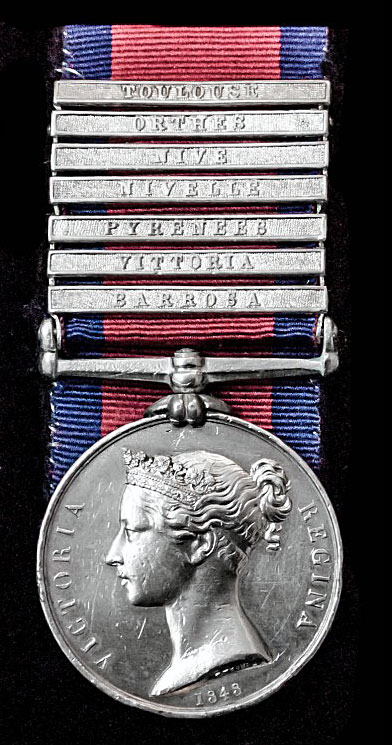 Military General Service Medal with Barossa clasp: Battle of Barossa or Chiclana fought on 5th March 1811 in the Peninsular War