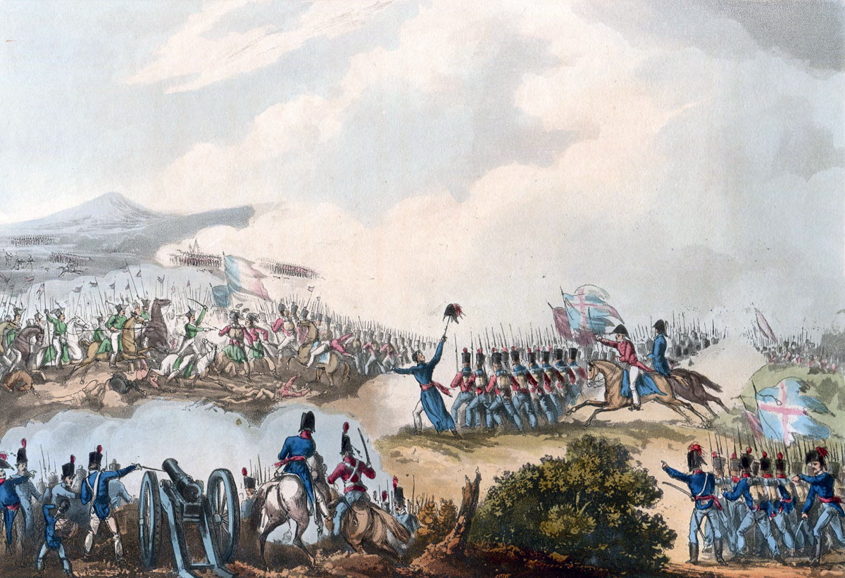 Battle of Albuera on 16th May 1811 in the Peninsular War: picture by J.J. Jenkins