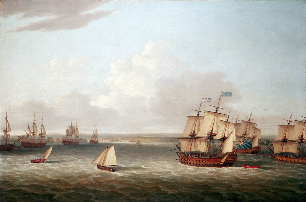 British Fleet entering Havana Harbour on 21st August 1762: Capture of Havana in August 1762 during the Seven Years War